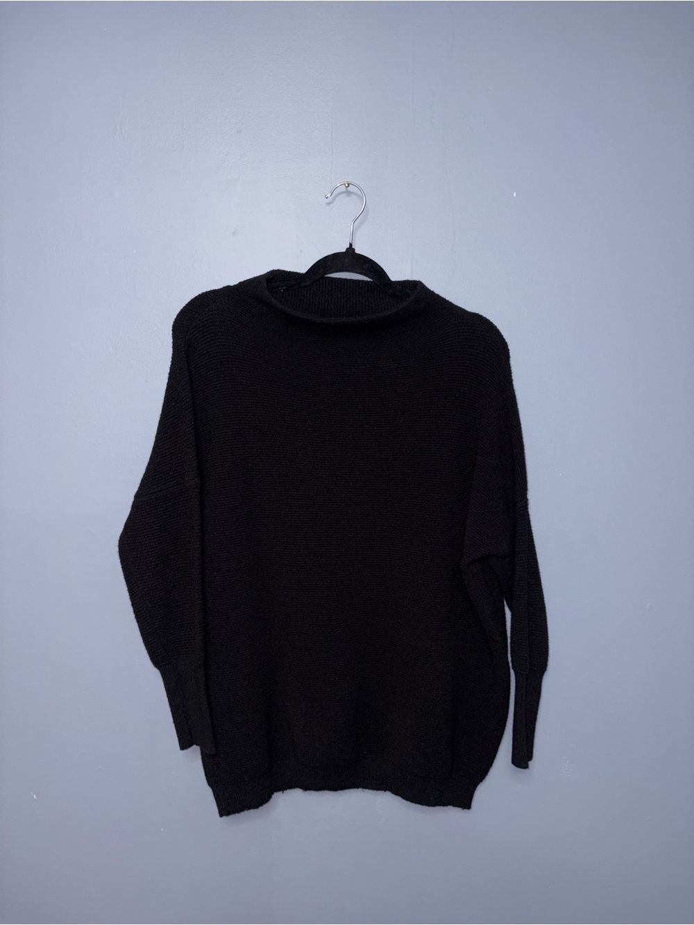 Devoted | Black Ribbed Sweater | Size Medium